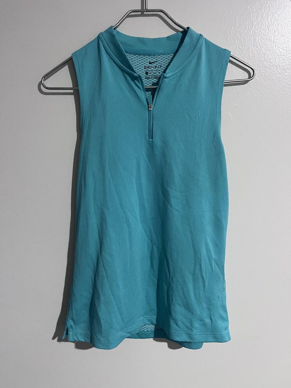 Nike Tank Womens XS Blue Dri-FIT Mock Neck Zip Athletic Athleisure Sporty